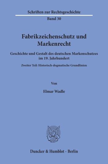 Cover: Fabrikzeichenschutz und Markenrecht