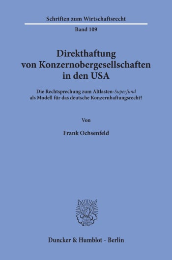 Cover: Direkthaftung von Konzernobergesellschaften in den USA