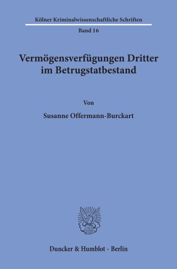 Cover: Vermögensverfügungen Dritter im Betrugstatbestand