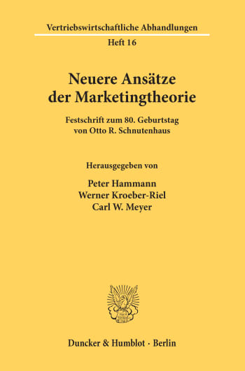 Cover: Neuere Ansätze der Marketingtheorie