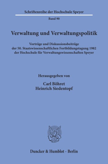 Cover: Verwaltung und Verwaltungspolitik