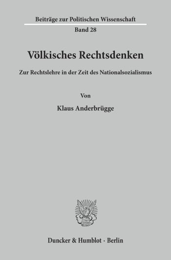 Cover: Völkisches Rechtsdenken