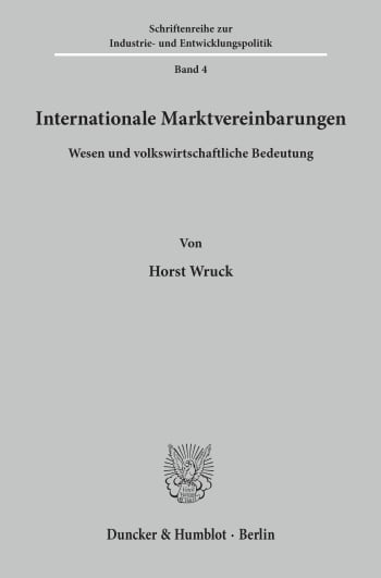 Cover: Internationale Marktvereinbarungen