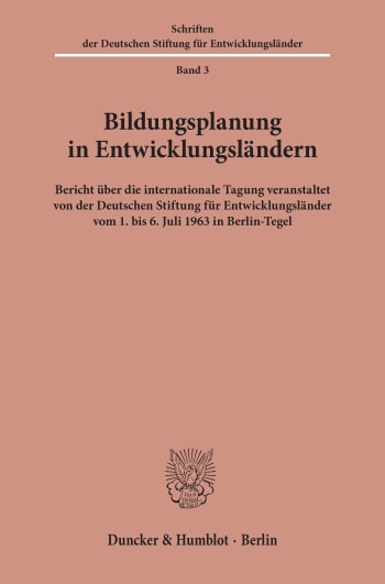 Cover: Bildungsplanung in Entwicklungsländern