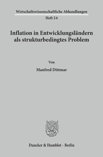 Cover: Inflation in Entwicklungsländern als strukturbedingtes Problem