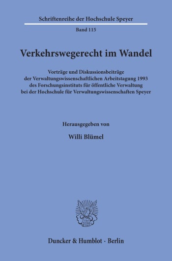 Cover: Verkehrswegerecht im Wandel