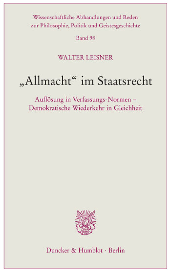 Cover: »Allmacht« im Staatsrecht