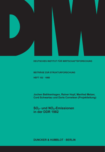 Cover: SO2- und NOx-Emissionen in der DDR 1982