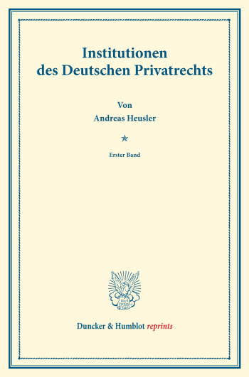 Cover: Institutionen des Deutschen Privatrechts