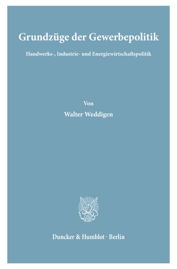 Cover: Grundzüge der Gewerbepolitik