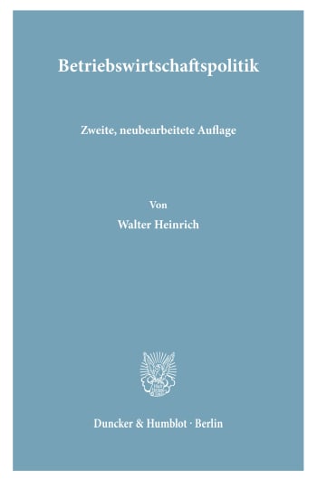 Cover: Betriebswirtschaftspolitik