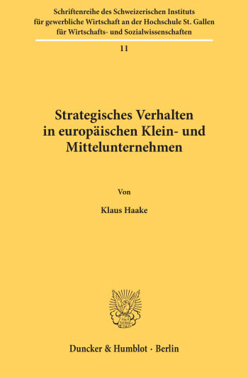 Cover: Strategisches Verhalten in europäischen Klein- und Mittelunternehmen