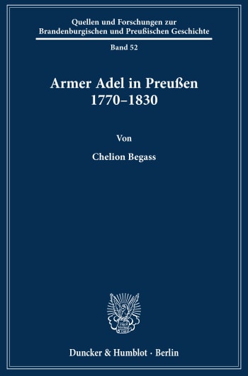 Cover: Armer Adel in Preußen 1770–1830