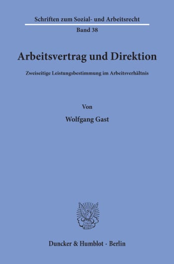 Cover: Arbeitsvertrag und Direktion