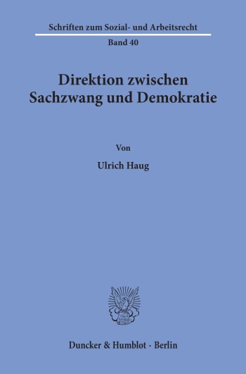 Cover: Direktion zwischen Sachzwang und Demokratie