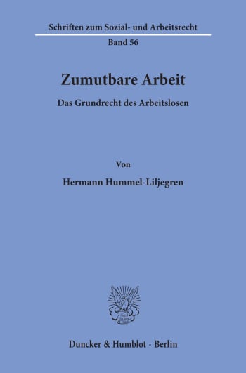 Cover: Zumutbare Arbeit