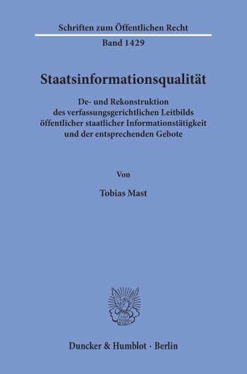 Cover: Staatsinformationsqualität