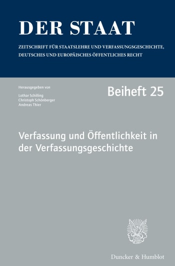 Cover: Verfassung und Öffentlichkeit in der Verfassungsgeschichte