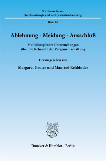 Cover: Ablehnung - Meidung - Ausschluß