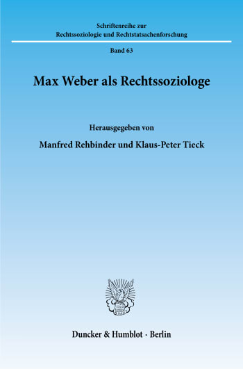 Cover: Max Weber als Rechtssoziologe