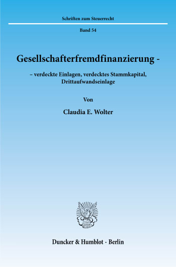 Cover: Gesellschafterfremdfinanzierung -