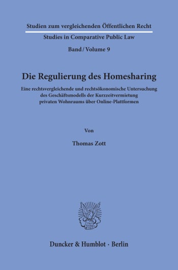 Cover: Die Regulierung des Homesharing