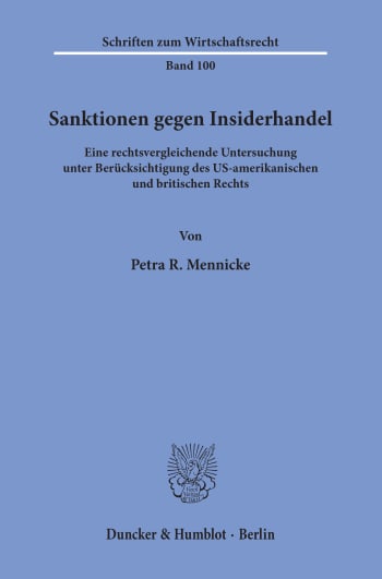 Cover: Sanktionen gegen Insiderhandel