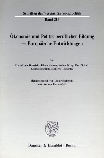 Cover: Ökonomie und Politik beruflicher Bildung - Europäische Entwicklungen