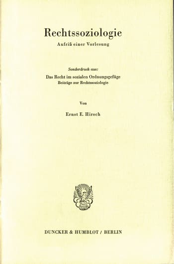 Cover: Rechtssoziologie