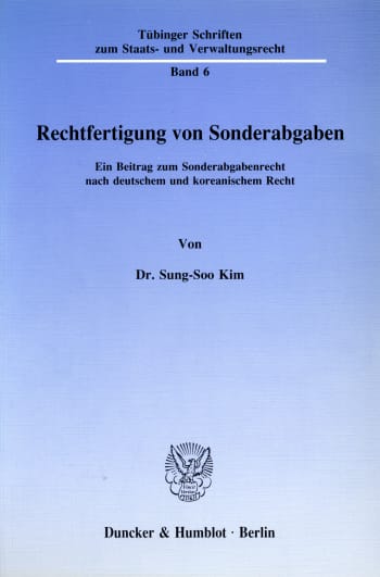 Cover: Rechtfertigung von Sonderabgaben