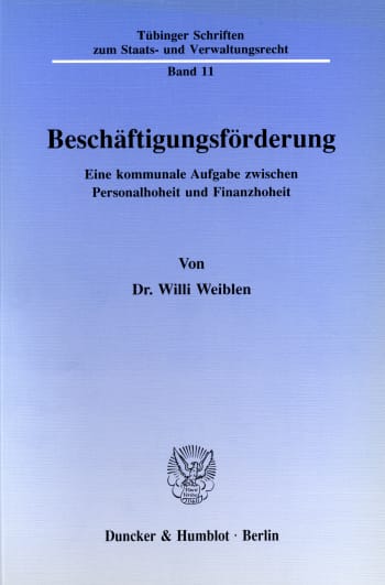 Cover: Beschäftigungsförderung