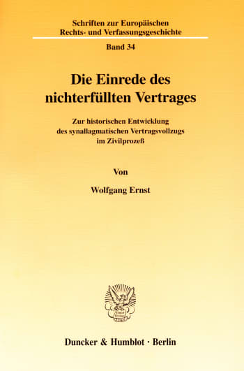 Cover: Die Einrede des nichterfüllten Vertrages