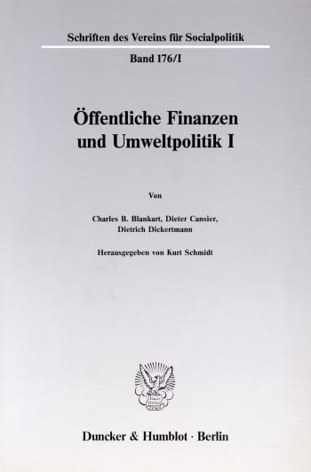 Cover: Öffentliche Finanzen und Umweltpolitik I