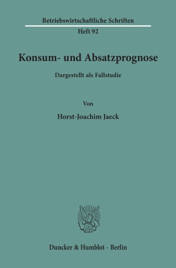 Cover: Konsum- und Absatzprognose