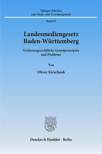 Cover: Landesmediengesetz Baden-Württemberg