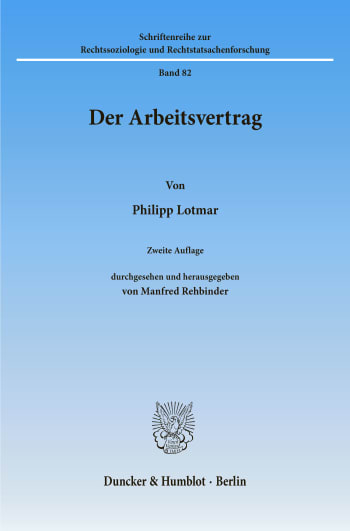 Cover: Der Arbeitsvertrag