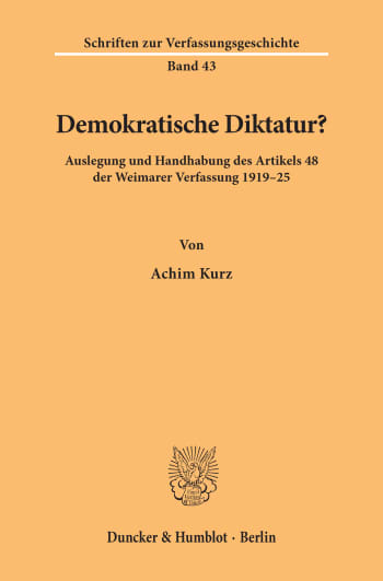 Cover: Demokratische Diktatur?