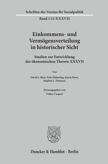 Cover: Einkommens- und Vermögensverteilung in historischer Sicht