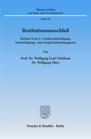 Cover: Restitutionsausschluß