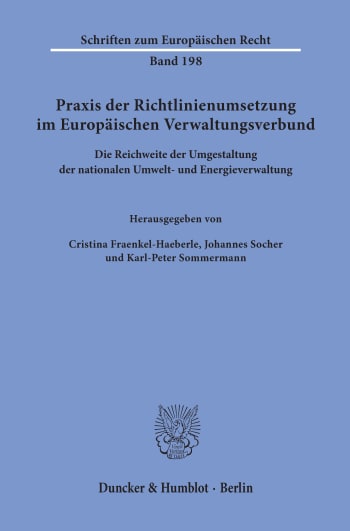 Cover: Praxis der Richtlinienumsetzung im Europäischen Verwaltungsverbund