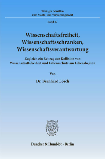 Cover: Wissenschaftsfreiheit, Wissenschaftsschranken, Wissenschaftsverantwortung