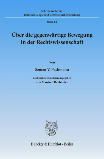 Cover: Über die gegenwärtige Bewegung in der Rechtswissenschaft