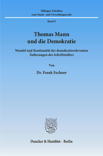 Cover: Thomas Mann und die Demokratie