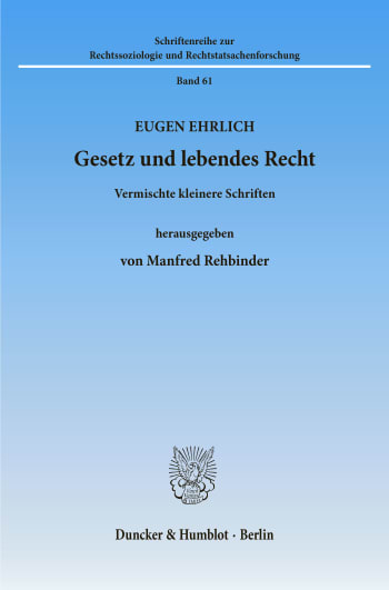 Cover: Gesetz und lebendes Recht