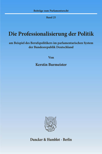 Cover: Die Professionalisierung der Politik