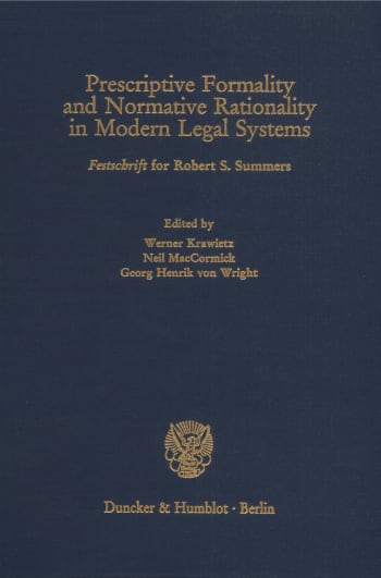 Cover: Prescriptive Formality and Normative Rationality in Modern Legal Systems