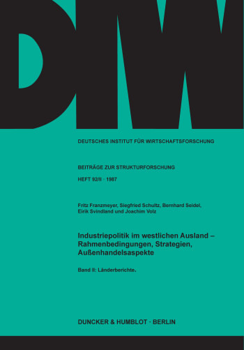 Cover: Industriepolitik im westlichen Ausland -