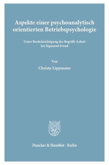 Cover: Aspekte einer psychoanalytisch orientierten Betriebspsychologie