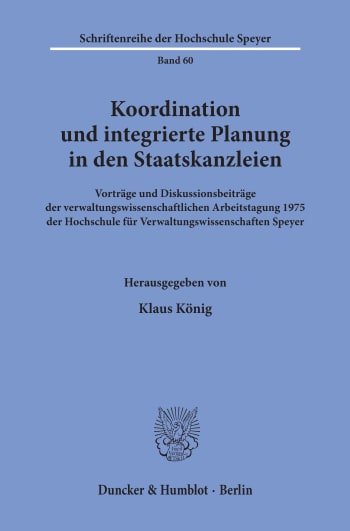 Cover: Koordination und integrierte Planung in den Staatskanzleien