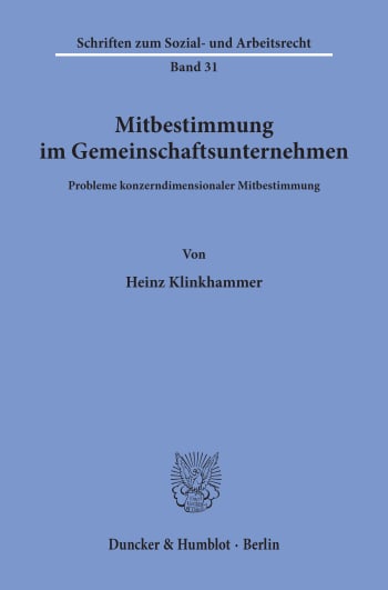 Cover: Mitbestimmung im Gemeinschaftsunternehmen